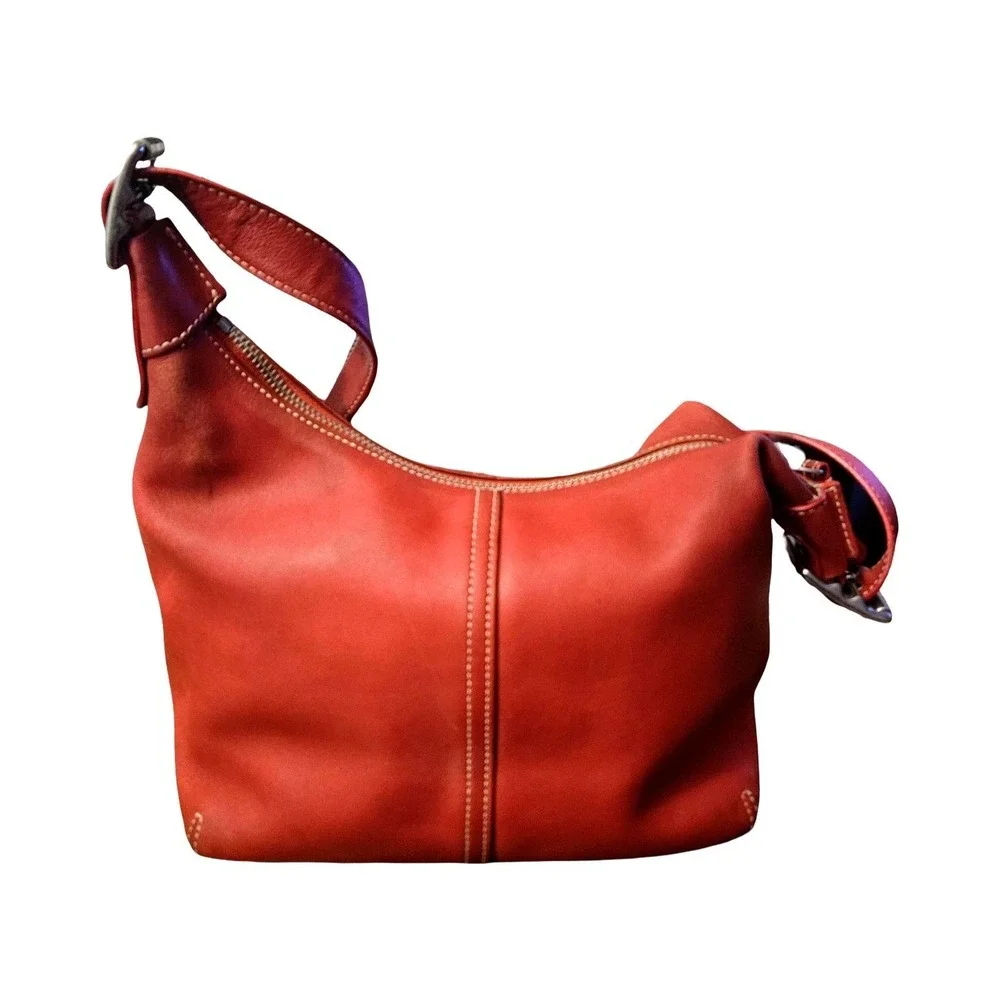Coach Ergo‎ Red Leather Hobo Bag Vintage Shoulder Bag 9566